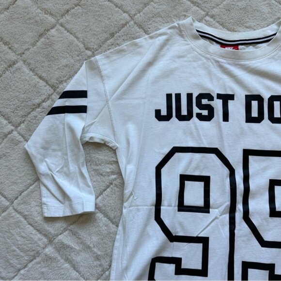 Nike | White "Just Do It 95" Graphic 3/4 Sleeve Tee | Size Small - Picture 4 of 10
